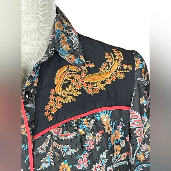 Anthropologie HOLDING HORSES Womens 2 Western Button Front Shirt Dress Escalante - Picture 6 of 12